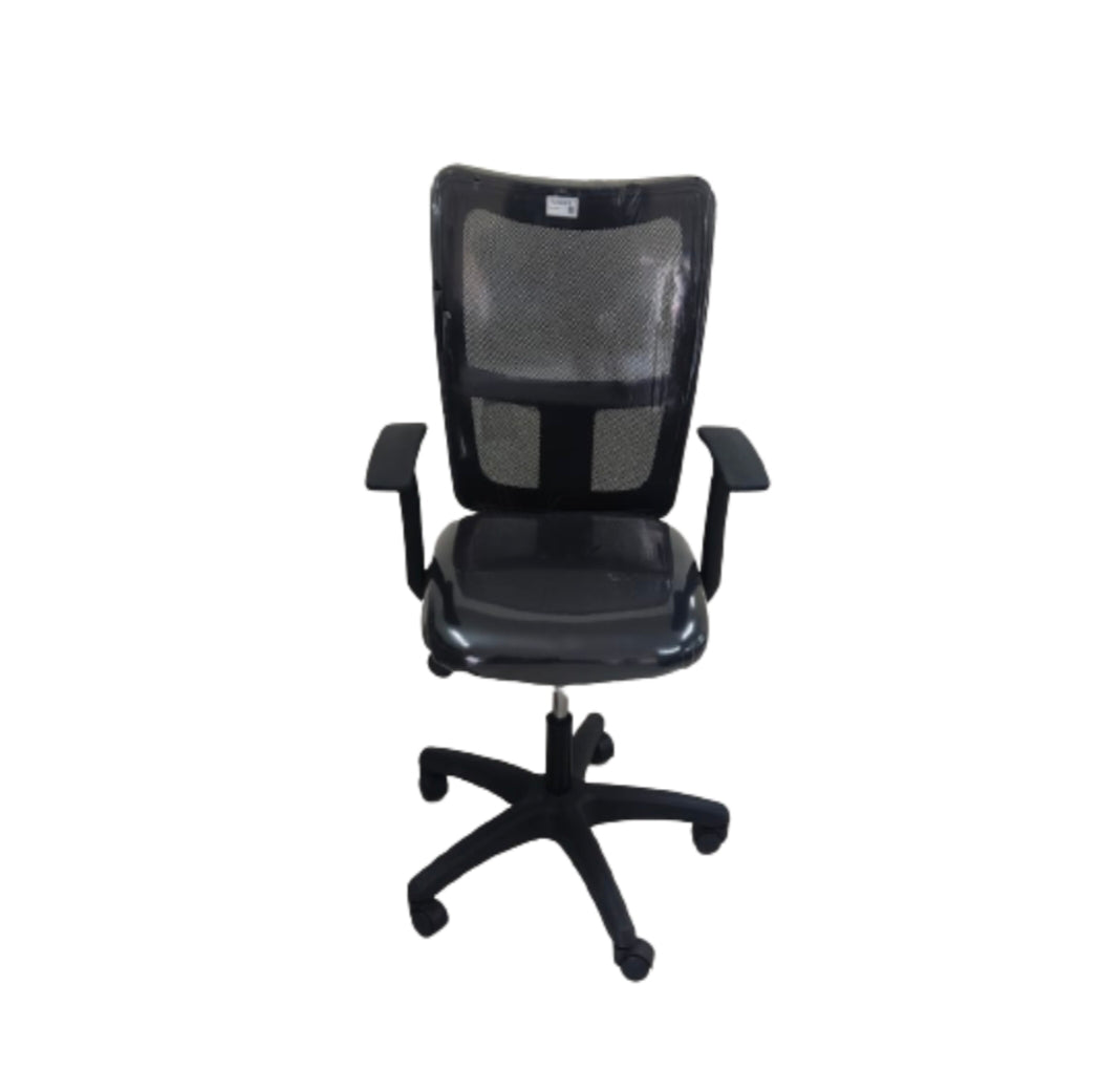 Mid-Back Black Office Chair with Adjustable Height and Wheels