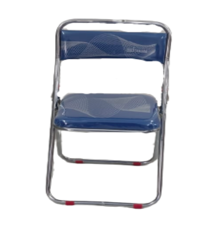 Foldable Outdoor Steel Chair | Blue | 2.5x1.5 ft | With Back Cushion | Mild Steel