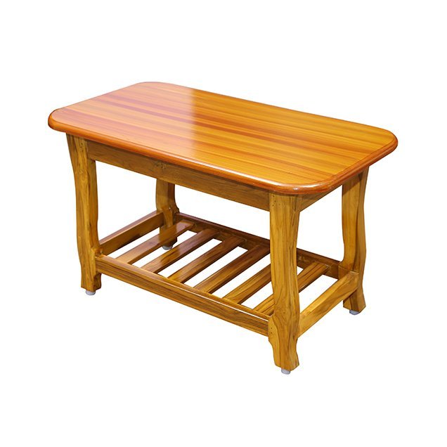 Premium Wooden Teapoy with Storage Shelf – Solid Wood Coffee Table
