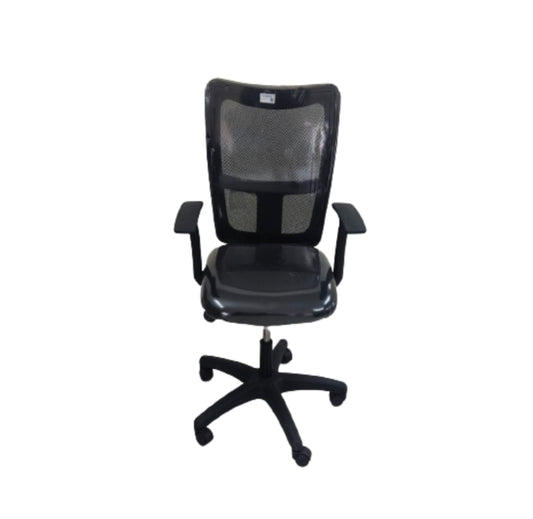 Mid-Back Black Office Chair with Adjustable Height and Wheels
