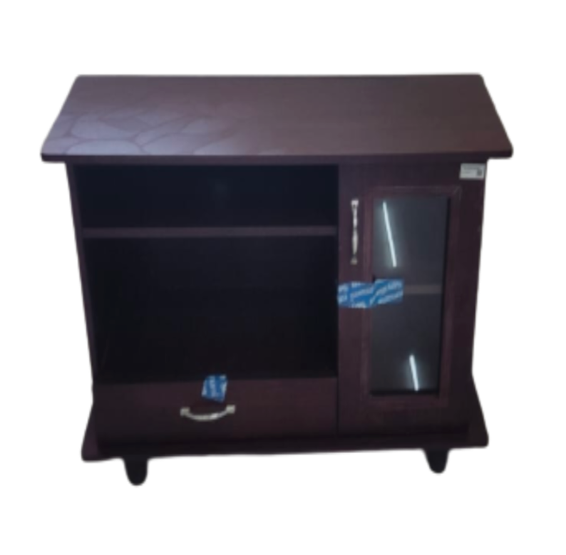 Compact Black TV Unit with Drawers