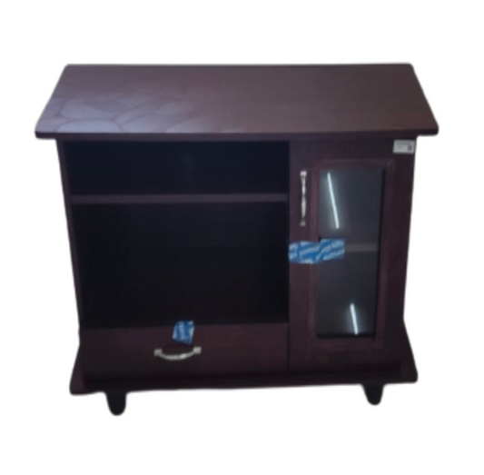 Compact Black TV Unit with Drawers