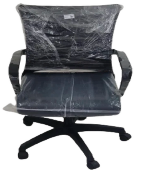 Ergonomic Mid-Back Executive Office Chair – Black Fabric with Mild Steel Frame