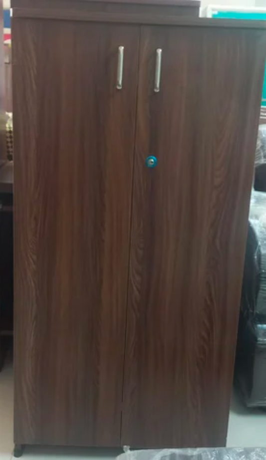 Brown Plywood Storage Cabinet with 4 Shelves (Free Standing, Matte Finish)