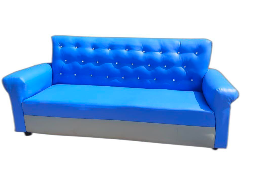 Leather Foam Cushion Sofa – Handmade 3‑Seater