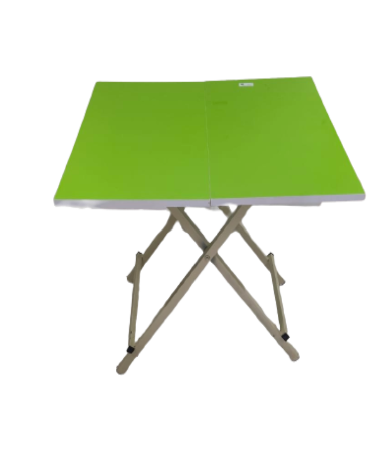 4-Seater Square Dining Table – Green MDF Top, Mild Steel Frame