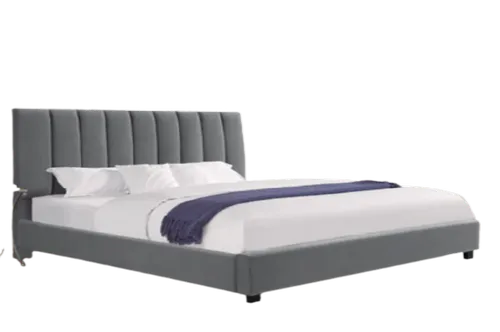 Velvet Fabric Vertical Striped Design Cot Bed – Stylish Comfort Meets Modern Elegance